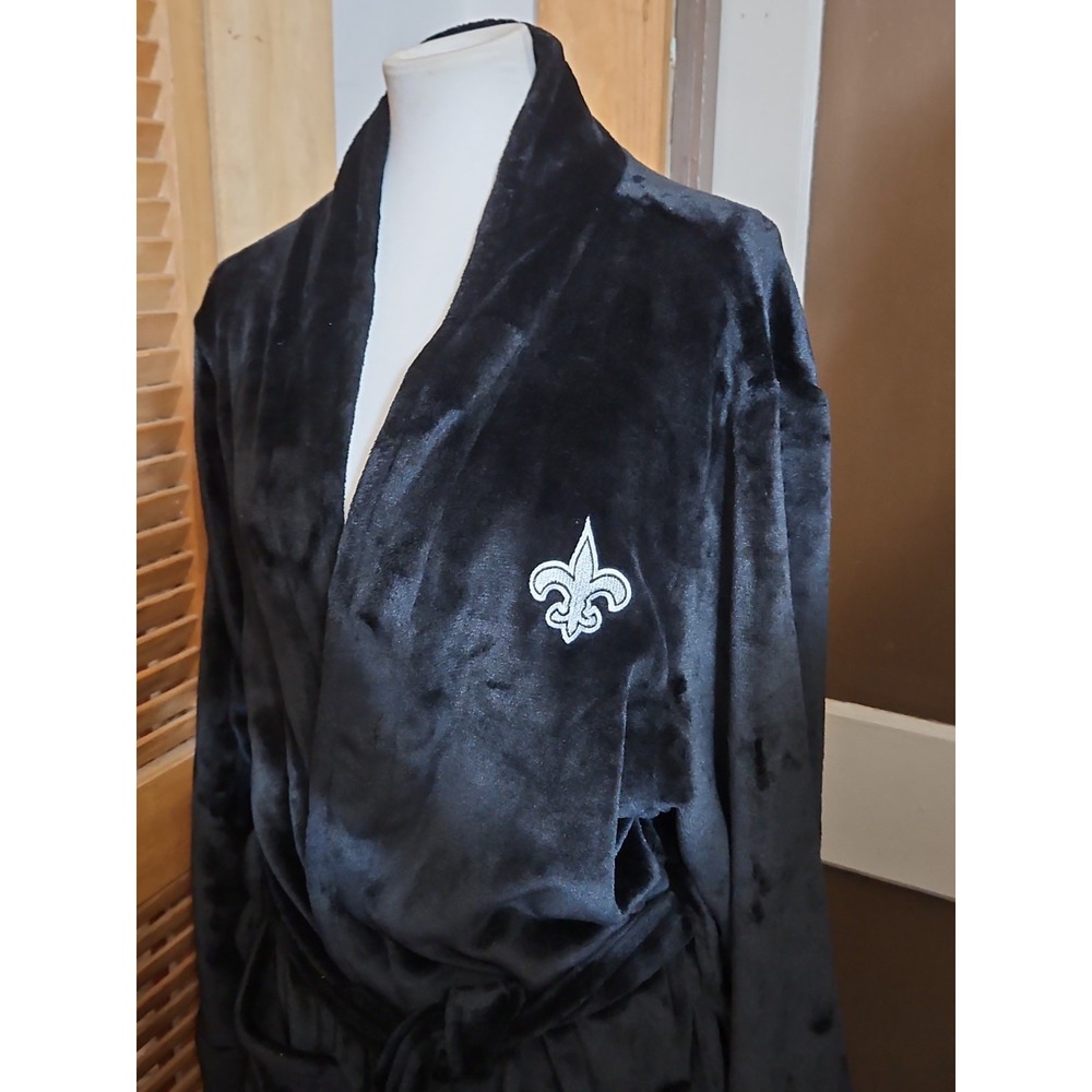 New Orleans Saints NFL Lounge Robe Embroidered Soft Plush L/XL Northwest